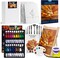 Acrylic Paint Set for Adults & Kids - 37PCS Painting Supplies Kit with 18 Colors Acrylic Paint, 8 Paint Brushes,6 Canvas Panels, Wooden Easel,Palette, Painting Pad, Cleaning Cup, Cloth